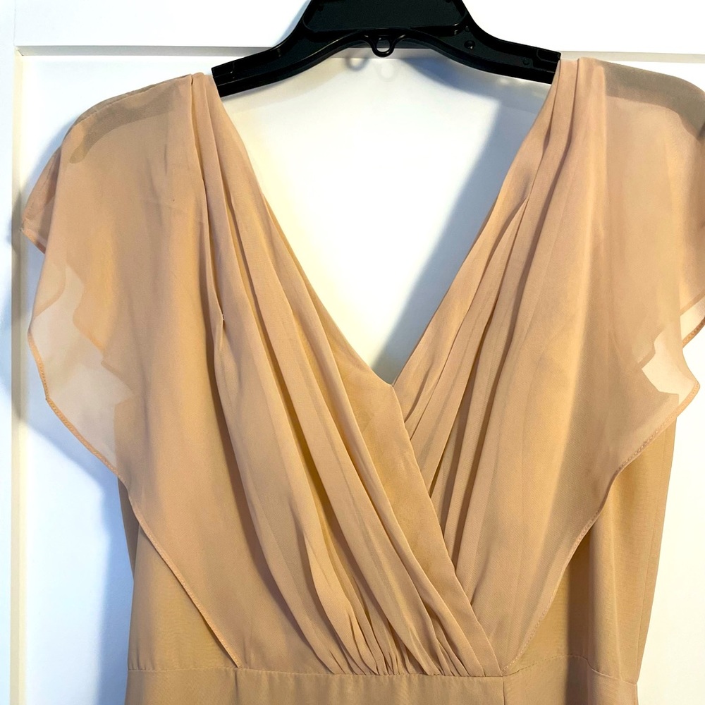Blush bridesmaid dress Monique Lhuillier